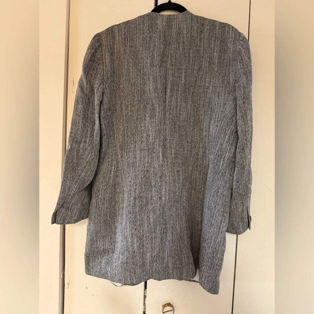 Vintage Christian Dior The Suit Grey Blazer Jacket, Shoulder Pads Removed
